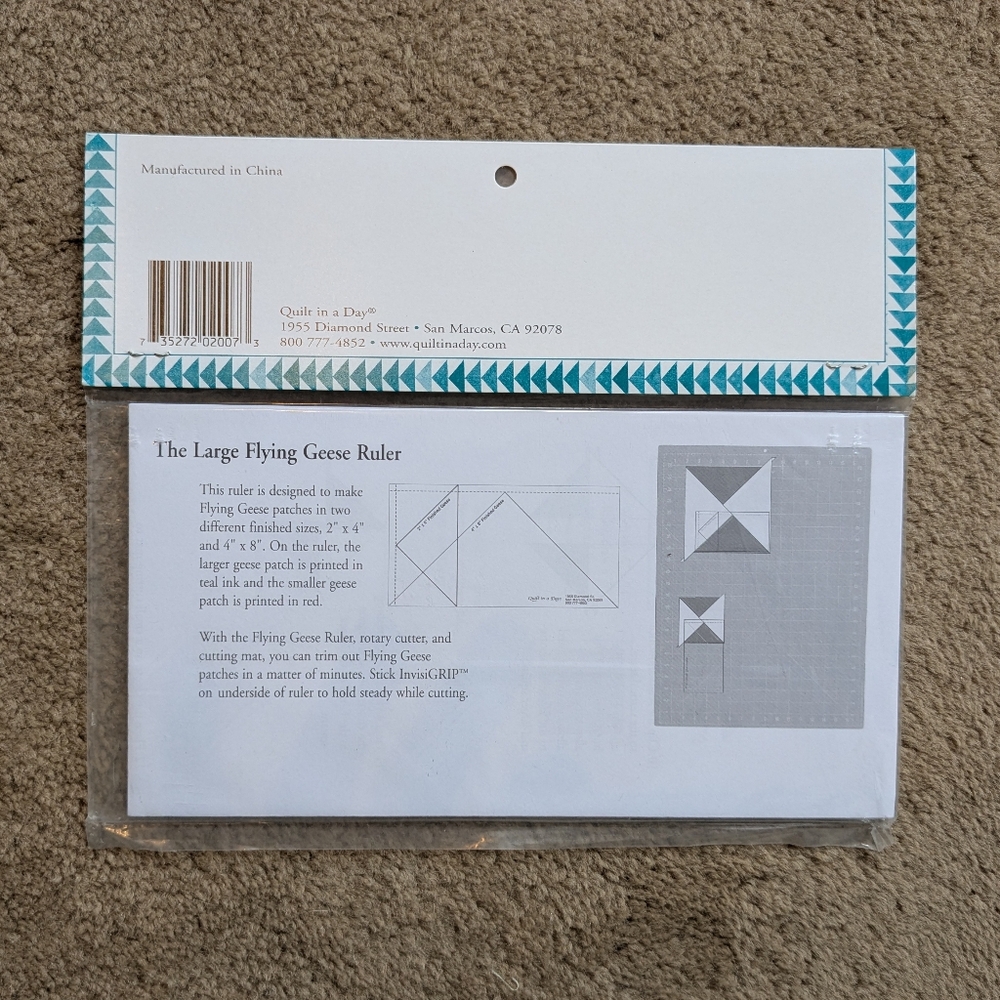 Flying Geese Ruler Large Quilt In A Day NIP - Picture 2 of 2